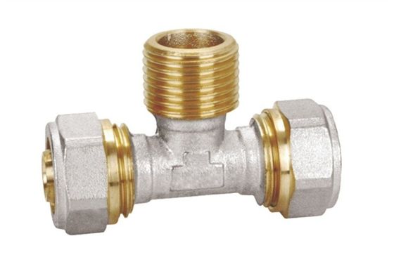 PF5007 النحاس Pex -al pex الذكور ضغط تي ماكس 25 بار متسلسل ISO228/1 16X1/2