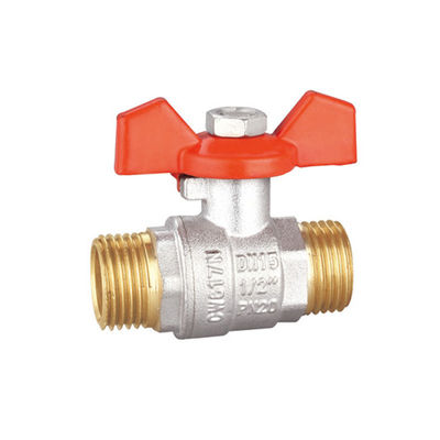 صمام كروي نحاسي نصف بوصة مطلي بالنيكل بحد أقصى 25 بار ضغط BV1032-MM