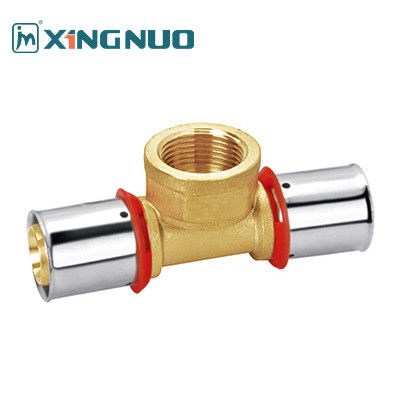 150 PSI النحاس ضغط تي تيتش لصحافة الصناعية تيتش PEX 16-32mm خيط إناثي تي النحاس Pex أنابيب تيتش